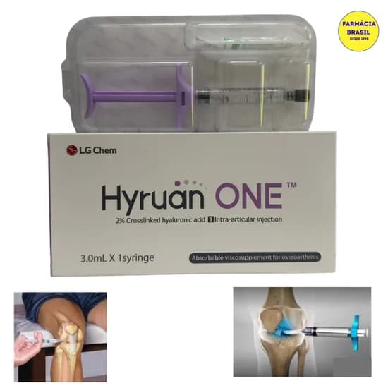 Ácido Hialurônico 2% para Joelho Injetável Hyruan One Uma Seringa. 3.0ML