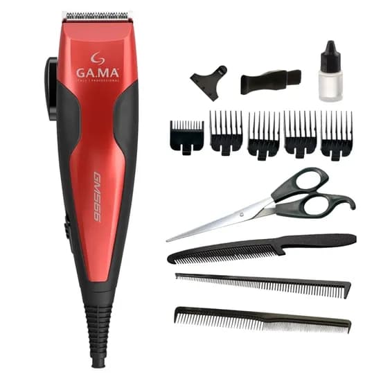 Cortador de Cabelo Gama GM566 Magnetic Clipper 220V - Black/Red (13 Peças)