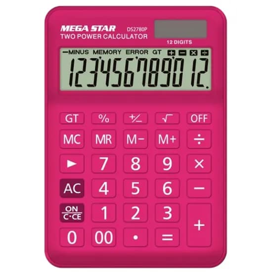 Calculadora Megastar DS2780P 12 Dígitos - Pink