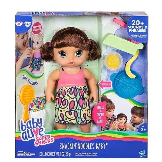 Boneca Hasbro Baby Alive Come Espaguete Morena - C0964