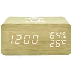 Relógio Despertador de Mesa Satellite AC-T12W - Bamboo