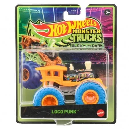Car Hot Wheels Monster Truck Glow In The Dark Loco Punk JFX20