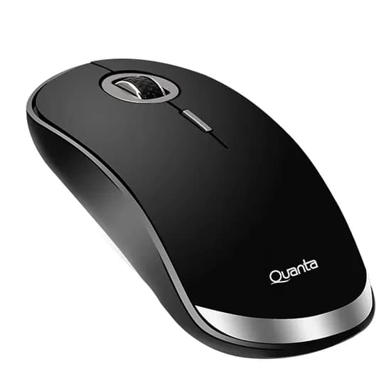 Mouse Sem Fio Quanta QTMS20 Até 1.600 Dpi - Preto/Prata
