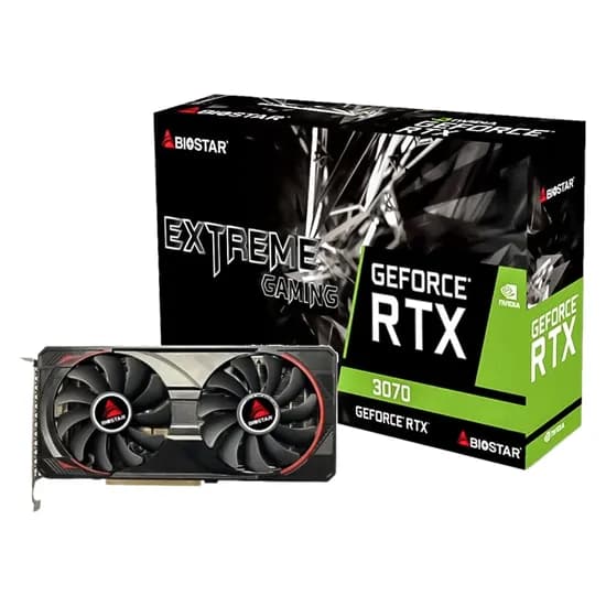 Placa de Vídeo Biostar Extreme Gaming Nvidia Geforce GTX-3070 8GB GDDR6 - VN3716RM82
