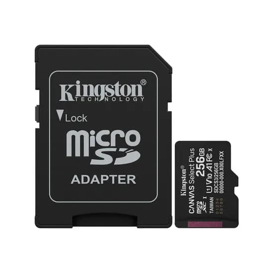 Cartão de Memória Kingston SDCS3/256GB Canvas Select Plus - 256GB - Micro SD com Adaptador - 150MB/s