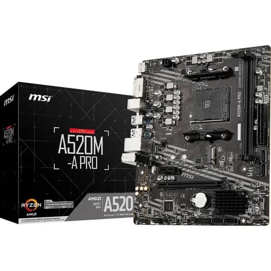 MSI Placa Madre AM4 A520M-A Pro DDR4/VGA/M.2