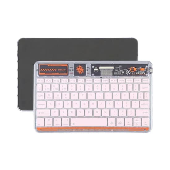 Teclado Inalámbrico Coteci Punk Style 84012 Transparente/Rosa