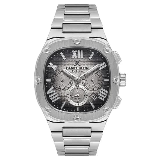 Relogio Analógico Masculino Daniel Klein DK.1.14009-1 Exclusive Gent / Pulseira de Aço Inoxidável - Prata/Preto