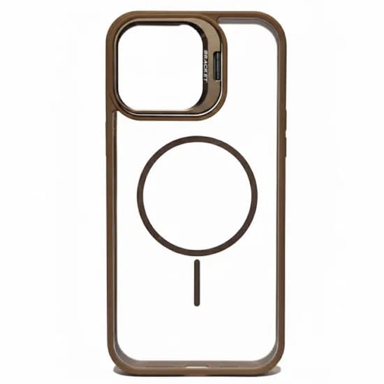 Capa Metal Stand para iPhone 16 Pro Max - Brown