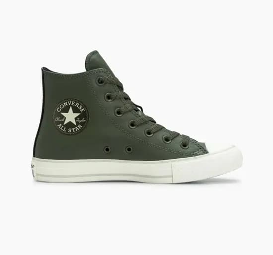 Calzado Converse All Star Cuero Verde Alto Hi