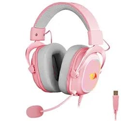 Fone Gamer Redragon H510P-RGB Zeus X RGB / com Fio - Rosa