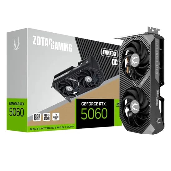 Placa de Vídeo Zotac Twin Edge Oc Nvidia Geforce RTX-5060 8GB GDDR7 - ZT-B50600H-10M