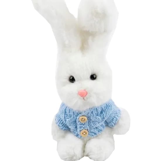 Peluche Coelho MZ-316 18CM com Suéter Azul Coelho