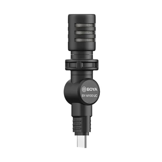 Microfone Condensador Boya BY-M100UC USB-C Compatível com Smartphones, Notebooks e A Maioria Dos Dispositivos Tipo-C - Preto