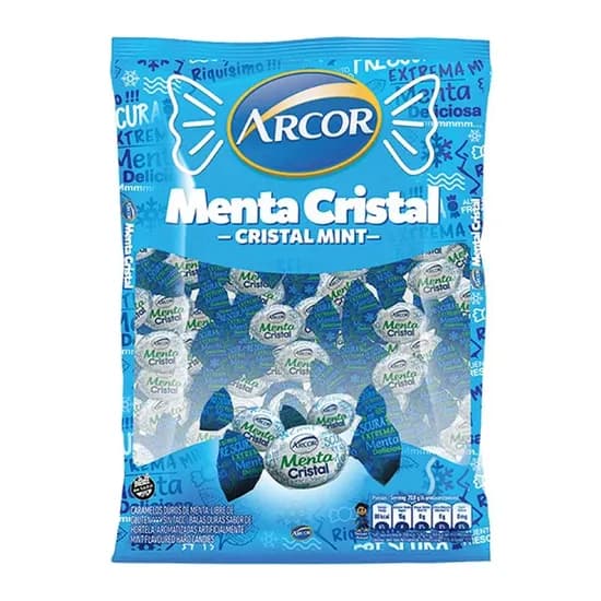 Bala Arcor Menta Cristal Pacote 810G