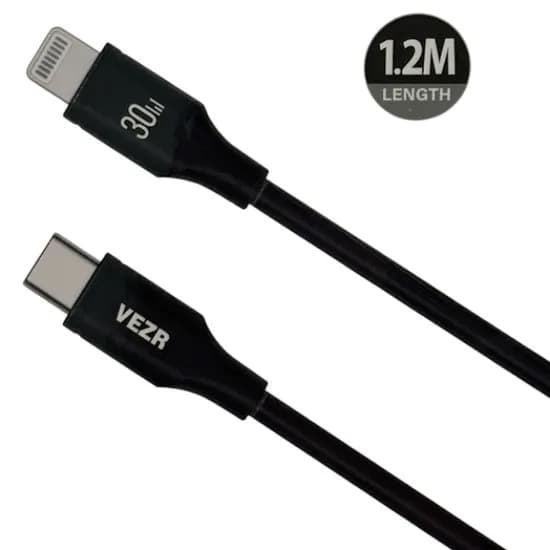 Cabo Vezr Type-C/Lightning 30W 1.2M Black