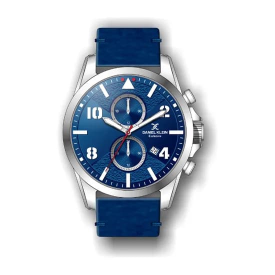 Relógio Analógico Masculino Daniel Klein Exclusive DK.1.12344-2 - Azul e Prata