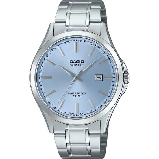 Relógio Casio MTS-115D-2A2VDF Analógico Masculino - Prata/Azul Claro