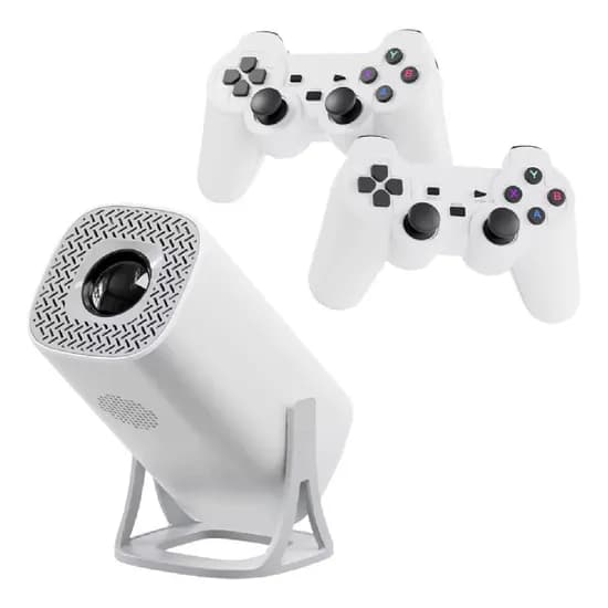 Game Projetor S40 Max Consola Game / Gamepad / com 2 Controles / 4K / 3D Games / Wifi / Android 11 - Branco