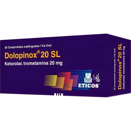 Med. Dolopinox 20SL Kerorolac Trometamina 20MG X 20 Comp