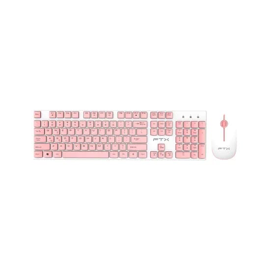 FTX Teclado + Mouse Wireless FTXGK600 Port Blanco/Rosa
