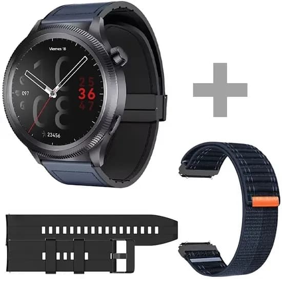 Relógio G-Tide R80 Pro com Bluetooth - Cinza/Azul + 2 Pulseiras