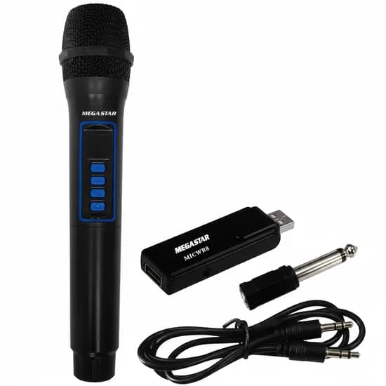 Microfone Sem Fio Megastar MICWR8B - Preto