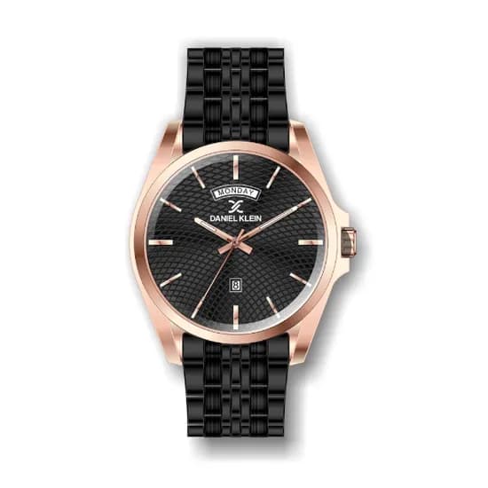 Relógio Analógico Masculino Daniel Klein Premium DK.1.12337-5 - Preto e Rosa Ouro