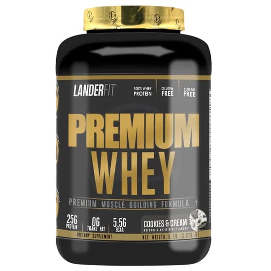 Landerfit Premium Whey 2.270G 5LB - Cookies e Cream