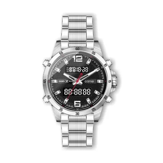Relógio Digital Masculino Daniel Klein D:Time DK.1.12408-2 - Prata e Preto