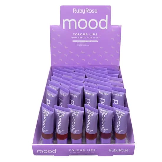 Gloss Labial Ruby Rose Colour Lips Mood HB-7201 - 36 Unidades