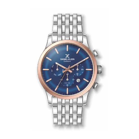 Relógio Analógico Masculino Daniel Klein Exclusive DK11911-4 - Prata e Rosa Ouro