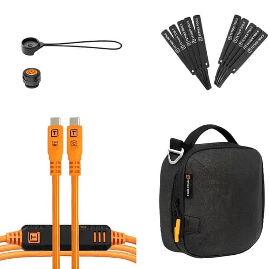 Kit Cabo USB-C para USB-C Tether Tools Tetherpro 10 GBPS para Câmera + Suporte + Bolsa - Laranja 4.6 Metros (BTKC15G2-Org)