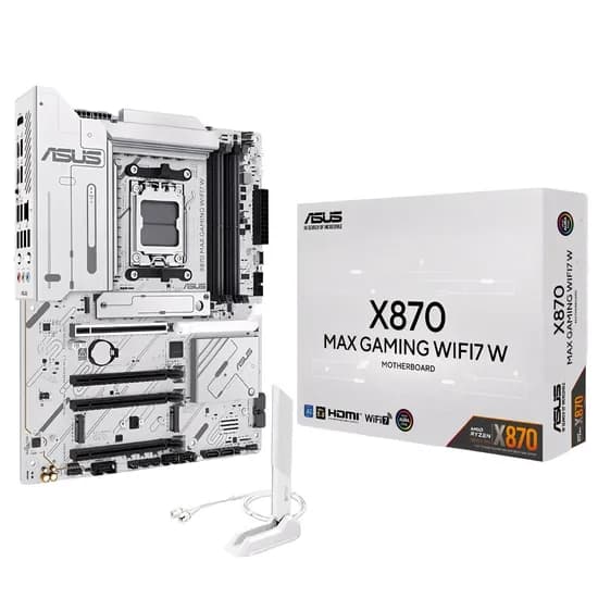 Placa-Mãe Asus X870 Max Gaming Wifi 7 W AM5 DDR5 - Branco