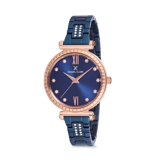 Relógio Analógico Feminino Daniel Klein Premium DK12189-5 - Azul e Rosa Ouro