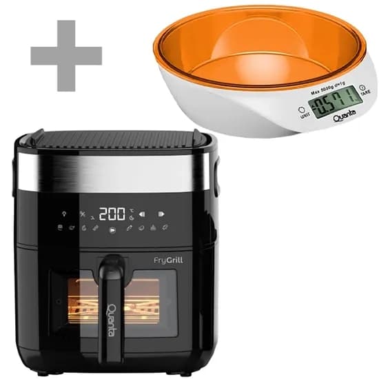 Fritadeira Elétrica Electrobas Nutri Cheff EBAF-75-Ow com Dos Dispensadores Hybridspray 1.800 Watts 7.5 Litros 220 - 240V ~ 50/60HZ - Preta/Prata