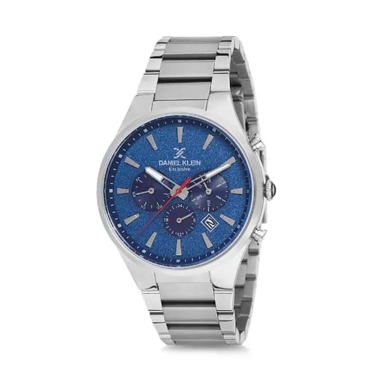 Relógio Analógico Masculino Daniel Klein Exclusive DK12173-3 - Prata e Azul