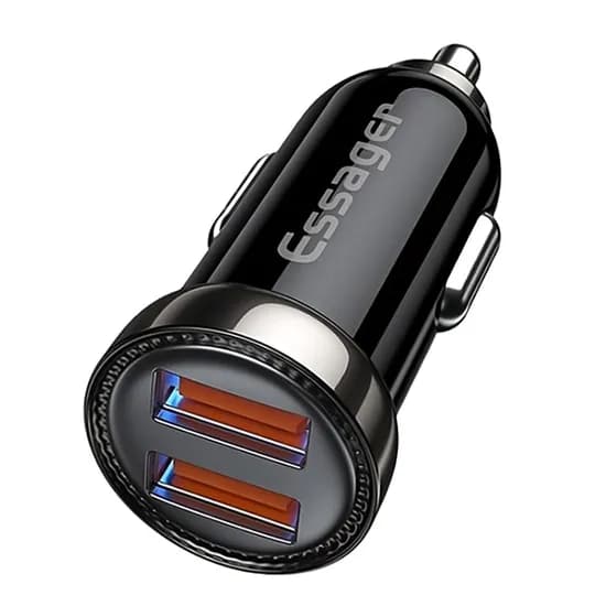 Carregador Veicular Essager ECC2Q-WL0A Dual USB 18 W - Preto