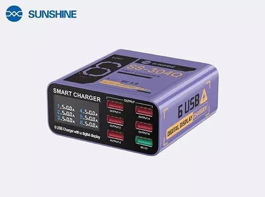 Carregador USB Medidor de Corrente e Tensão Sunshine SS304Q 6P [Cod.92896]