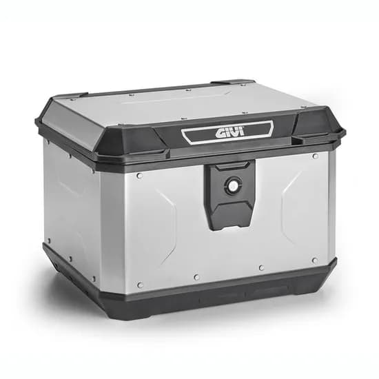Bau Traseiro para Motocicleta Top Case Em Aluminio 44 Litros Givi Alpina Cor Aluminio Natural
