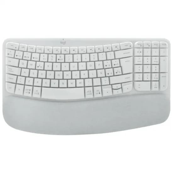 Teclado Logitech Wave Keys, 96% Sem Fio, Branco, Espanhol