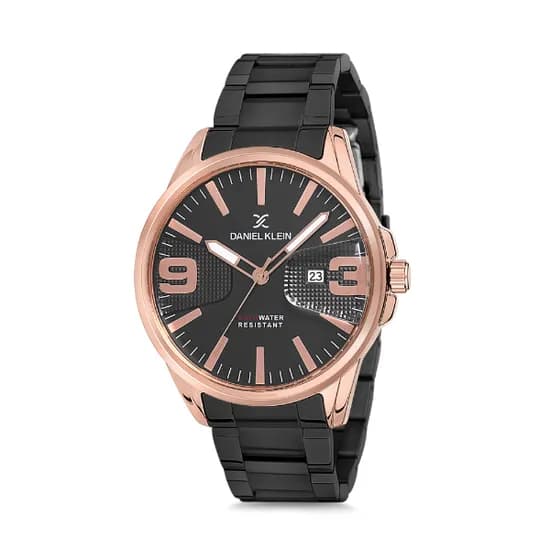 Relógio Analógico Masculino Daniel Klein Premium DK12150-3 - Preto e Rosa Ouro