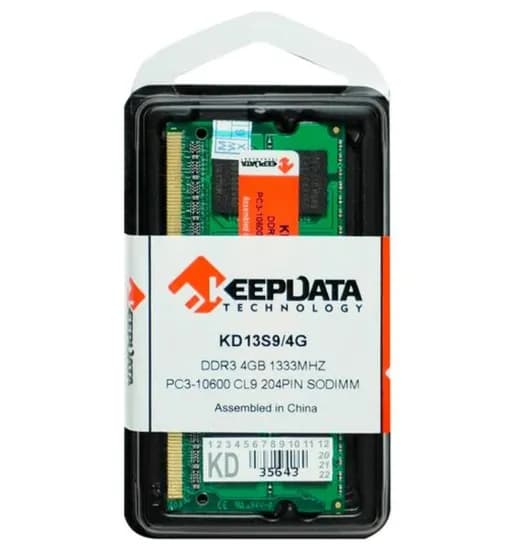 Memória Ram para Notebook Keepdata 4GB / DDR3 / 1333MHZ / 1X4GB - (KD13S9/ 4G)