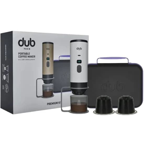 Cafeteira Portátil Dub DBCM Premium Kit 3 En 1 USB-C - Light White
