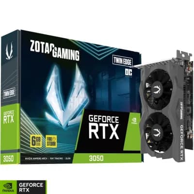 Placa de Vídeo 6GB RTX3050 Zotac Twin Edge Oc ZT-A30510H-10L