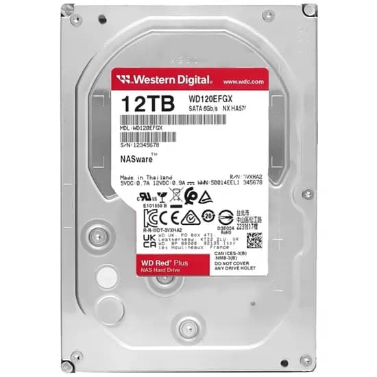 HD 12TB WD Red Plus WD120EFGX 7200RPM Nas 7200RPM