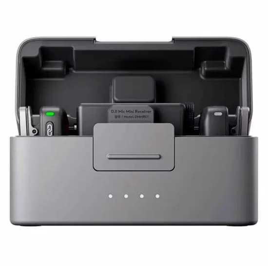 Microfone Lapela Dji Mic Mini USB-C 2 TX+ 1 RX+ Charging Case Wireless p/Smartphone- Preto
