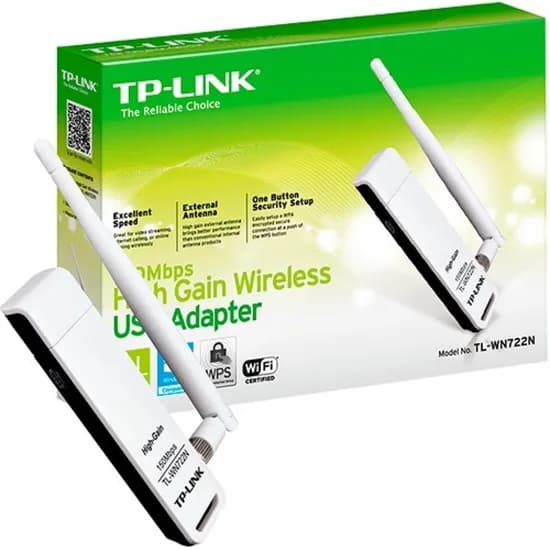 Adaptador USB TP-Link TL-WN722N 150MBPS com 1 Antena