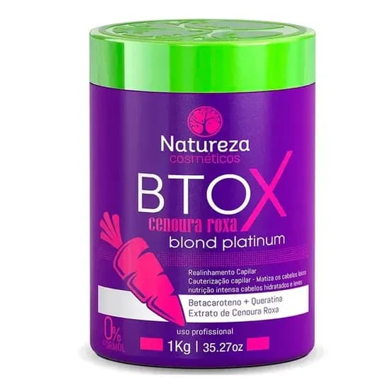 Botox Capilar Natureza Cosmeticos Btox Purple Carrot Blond Platinum 1KG