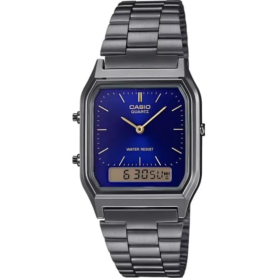 Relógio Casio Vintage AQ-230GG-2ADF Analógico/Digital Masculino - Cinza/Azul